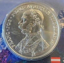 2001 Austria 10 Kreuzer Silver 1 oz Coin Emperor Francis Joseph I Sealed BU Unc