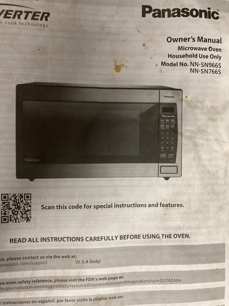 Panasonic NNSN966S 2.2 Cu.ft 1250W Stainless Steel Countertop/BuiltIn