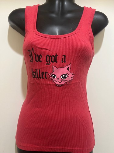 Women Tank Top "I've got a killer P***Y" - Faded Red color Wife beater Top - New - Picture 5 of 5