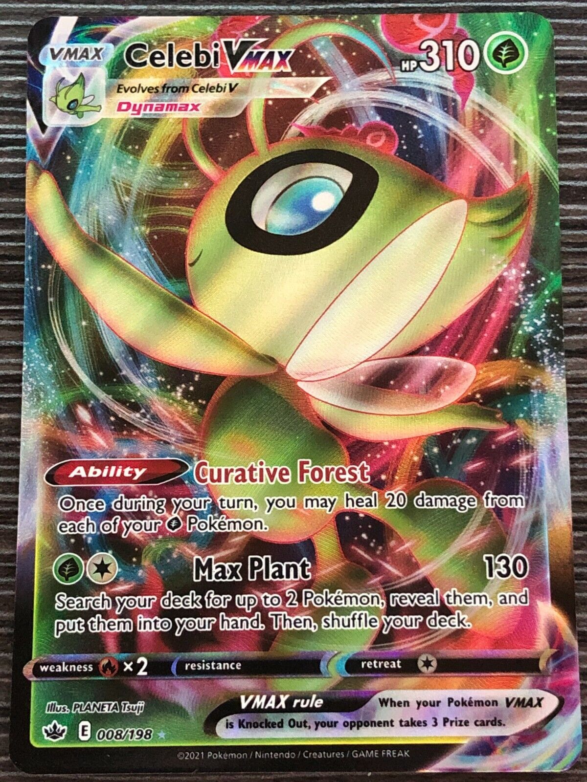 Carta Pokemon Celebi VMAX Português 008/198 Card Original Copag Reinado  Arrepiante