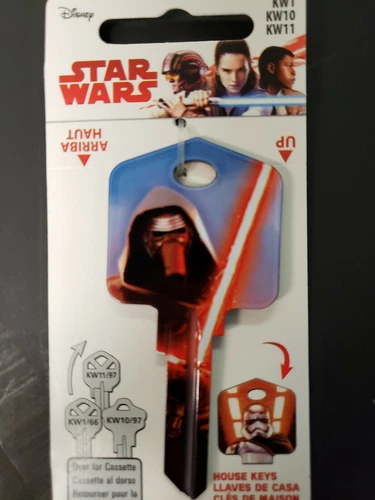 NIP DISNEY Star Wars KWIKSET KW1/KW10/KW11 HOUSE KEY BLANK Kylo & Captain Phasma