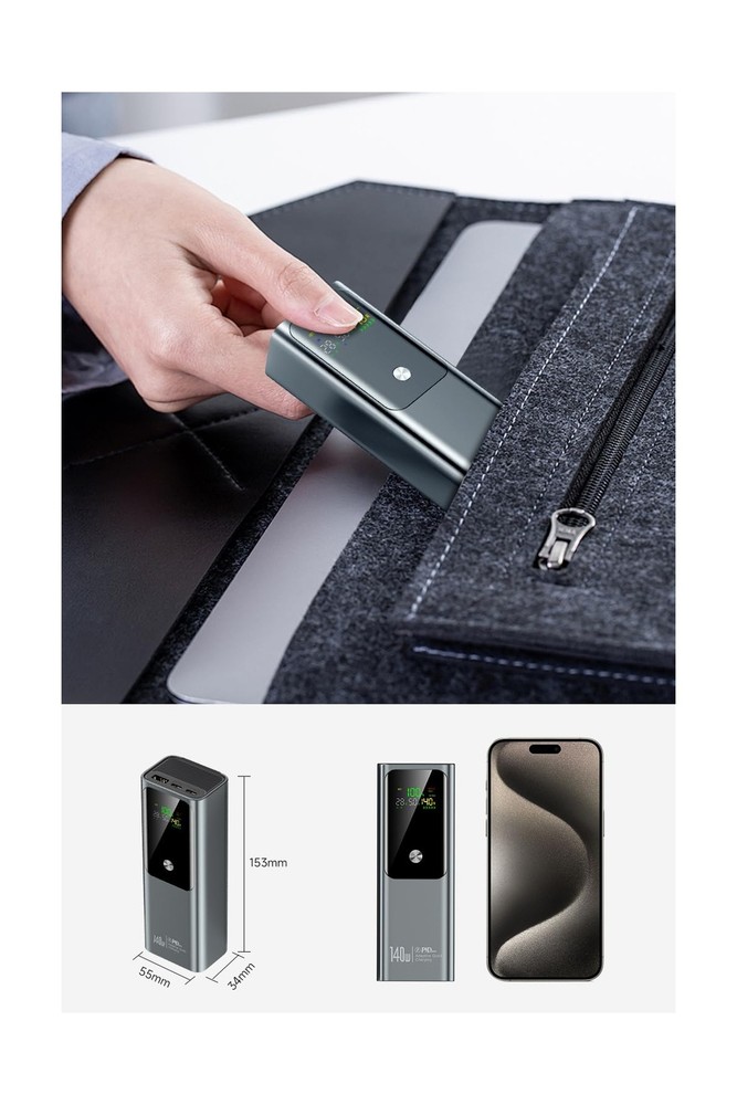 27,000mAh 140W Power Bank with Smart Digital Display – Fast Portable Charger
