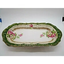 Vintage "G Wiegand" Signed Gold Accent Rose Pattern Vanity Display Germany