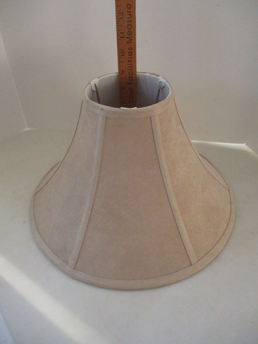 Luxurious Lamp Shade Beige Faux Suede Bell Shaped 10" Tall New - Bild 3 von 14