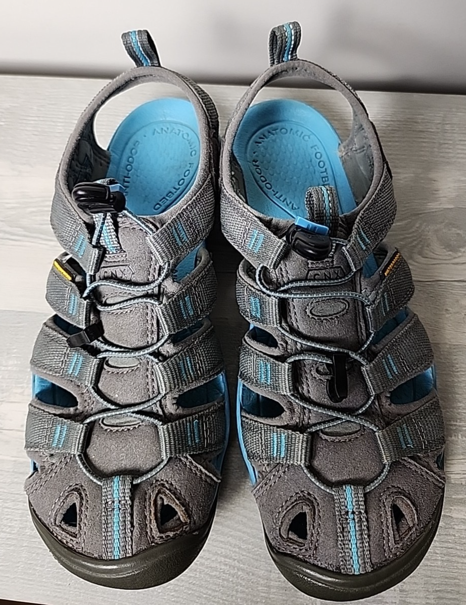 KEEN Sandali da trekking impermeabili da donna grigio verde acqua taglia 8