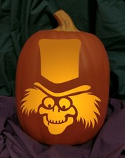 Haunted Mansion Hatbox Ghost Carved Foam Permanent Pumpkin