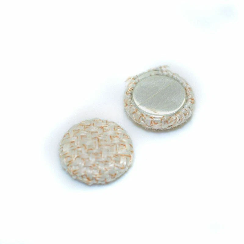 100pcs/lot Tweed Fabric Covered Buttons 15mm Thin Flat Back Button Sewin Crafts - Image 4 of 4