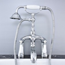 Chrome Deck Mount Clawfoot Bathtub Faucet Mixer Tap With Hand Held Shower Ztf759