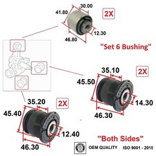 Rear Lower Knuckle Bushing Set 6 For Honda Civic 01-05 Crv 02-06 Element 03-06 Rear Lower Knuckle Bushing Set 6 For Honda Civic 01-05 Crv 02-06 Element 03-06