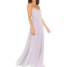 Show Me Your Mumu Faith Maxi Dress Dove Grey Chiffon, Size S