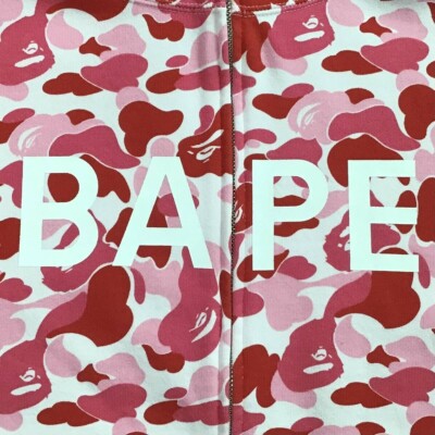 BAPE LOGO ABC camo pink full zip hoodie A Bathing Ape Size L