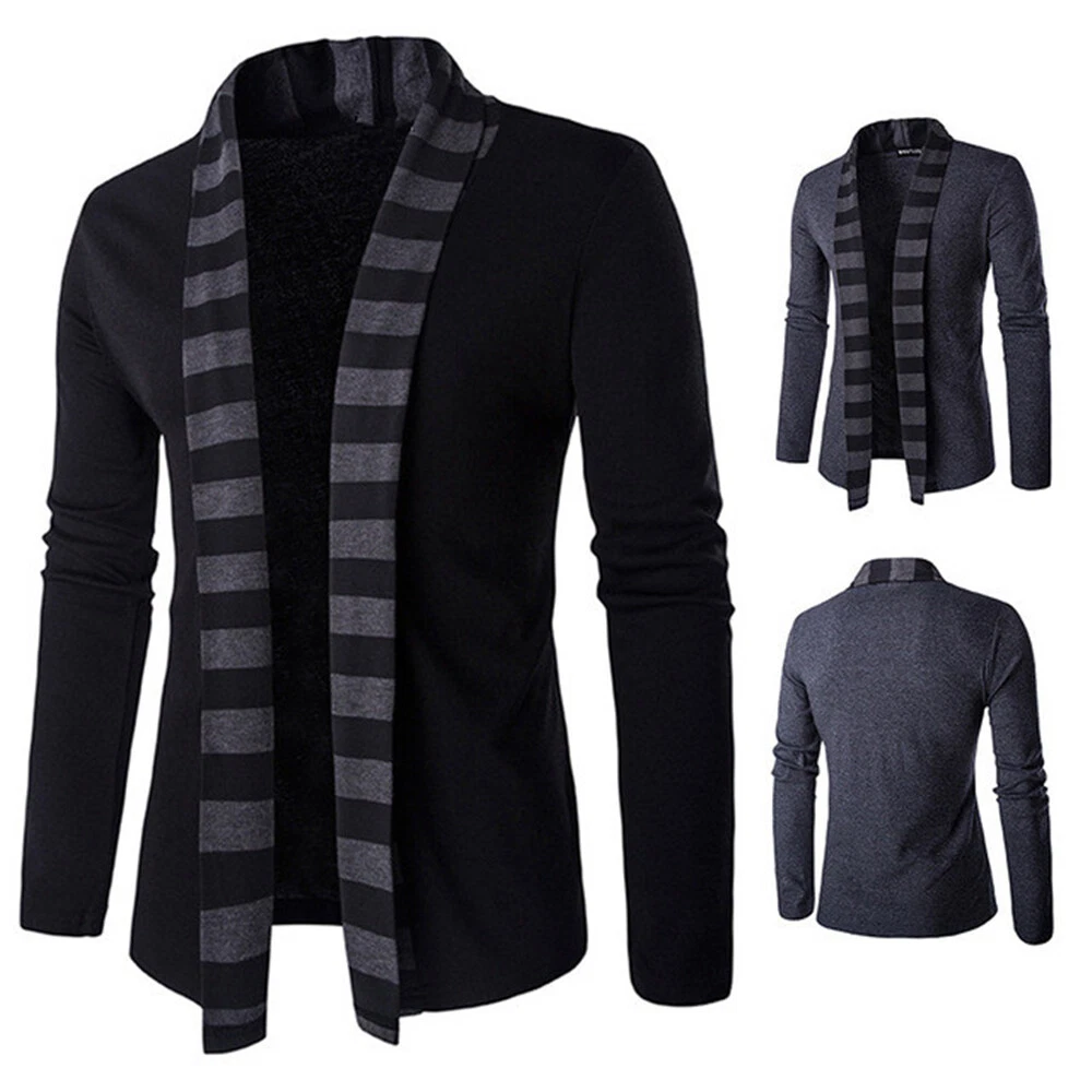 Stylish Men Knitted Cardigan Jacket Slim Long Sleeve Casual Sweater Coat Blazer