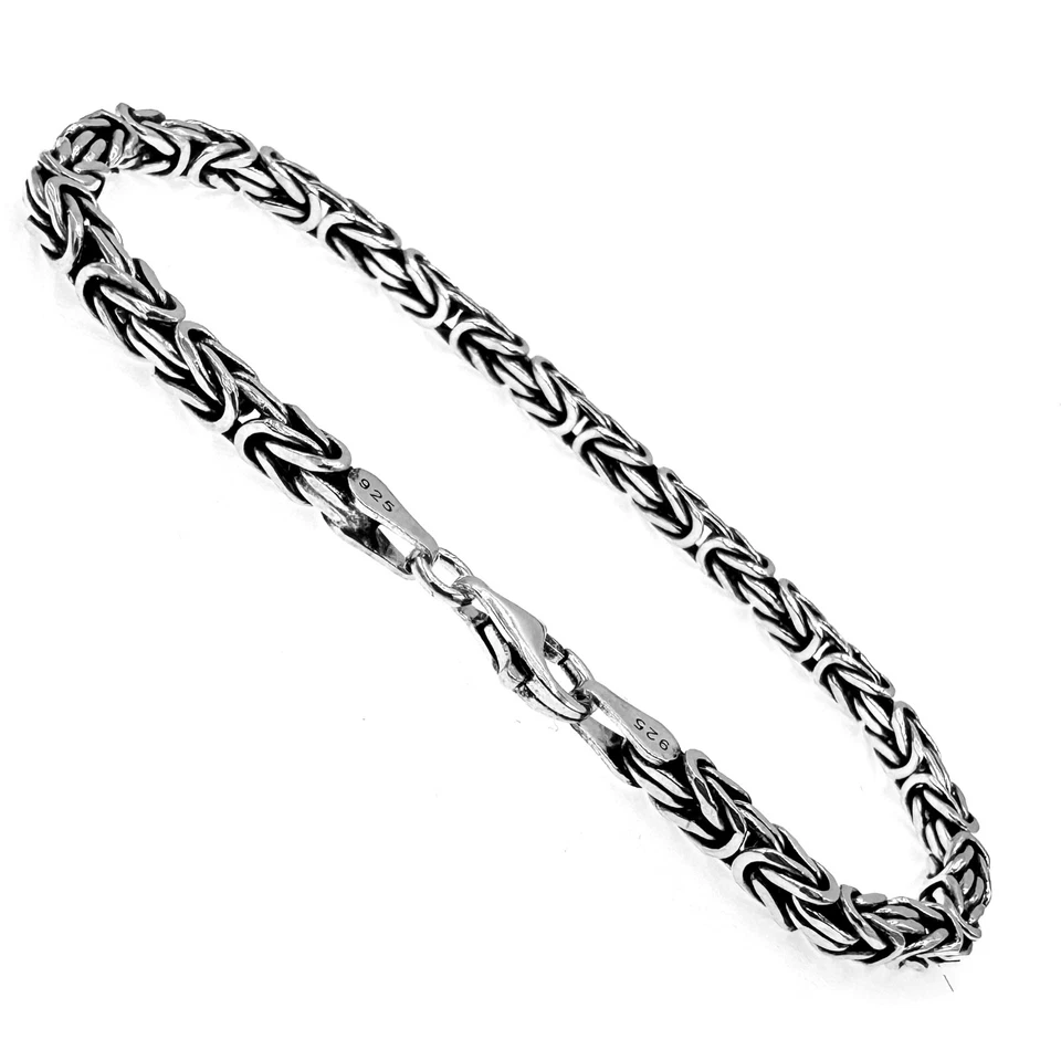 925 Sterling Silber Königskette Armband 4mm 21 -22cm Massiv Made in Germany  098 - Bild 2 von 4