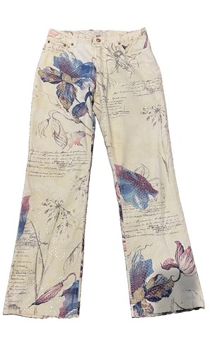 Roberto Cavalli Jeans 🌸Sexy Stretch Rare🌸Floral Embroidered sequins Size M