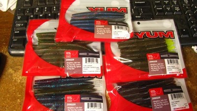 Yum 4 dinger worms, 5 pks, 5 colors, 50 ct, free shipping