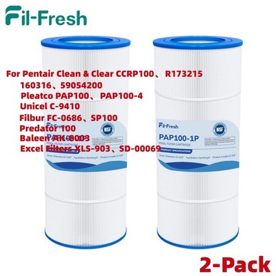 2-Pack CC100 Pool Filter Replacement for Pentair R173215 Pleatco PAP100 C-9410