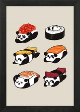 Sushi Panda Framed Wall Art Poster Canvas Print Picture