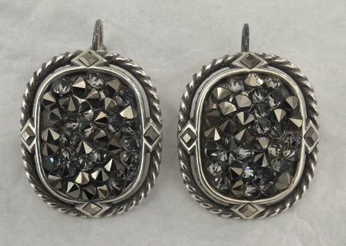 Brighton Ability To Love Silver And Hematite Earrings-Retired