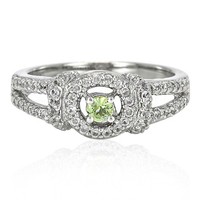 Cavill Damenring Tansanit 0,11Ct Sterling Silber Platinbeschichtet Zirkon-