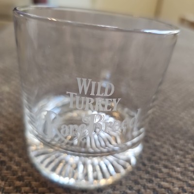 Wild Turkey Rare Breed Bourbon Whiskey Rocks Low Ball Glass. 4x 3.5''