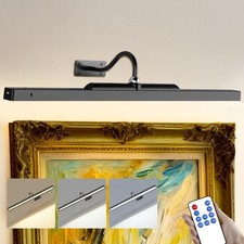 24 Inch Picture Light - Black 6000mAh Battery Operated Wireless Wall Sconce w...