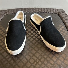 Staheekum Women's Cozy Camp Slip On Suede Mule Slippers Shoes Black Size 10