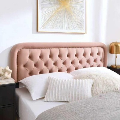 Tufted Upholstered Full Size Headboard only - Button Solid Wood HeadBoards with 