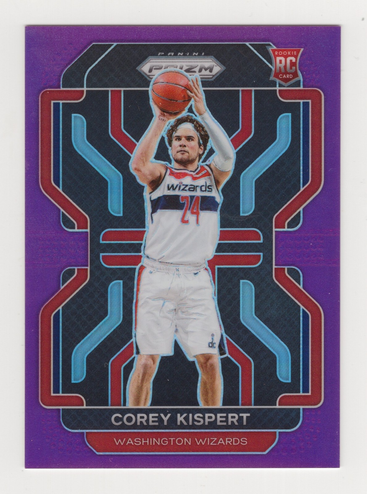 2021-22 Panini Prizm Corey Kispert #275 Purple 28/99 RC Wizards