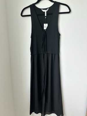 BCBGeneration Women s Black Tie-Front Tank Overlay Size XS