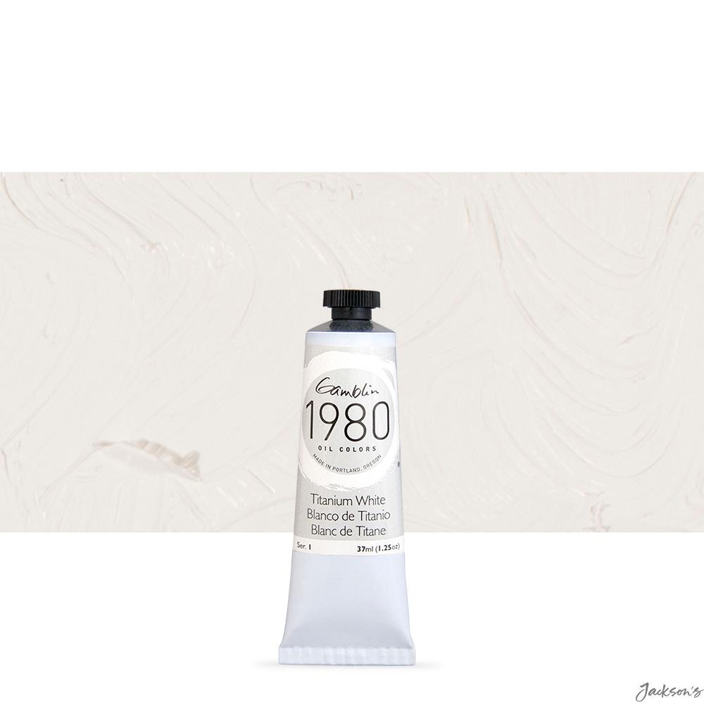 Gamblin 1980 Oil Paint Refined Linseed Oil 37ml Titanium White For Artists