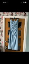 Beautiful Light Blue Chiffon Halter Neck Maxi Dress Size 12  From PLT