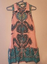 Umgee USA Boho Style Size S Floral Paisley Pockets Flowly Mini Dress