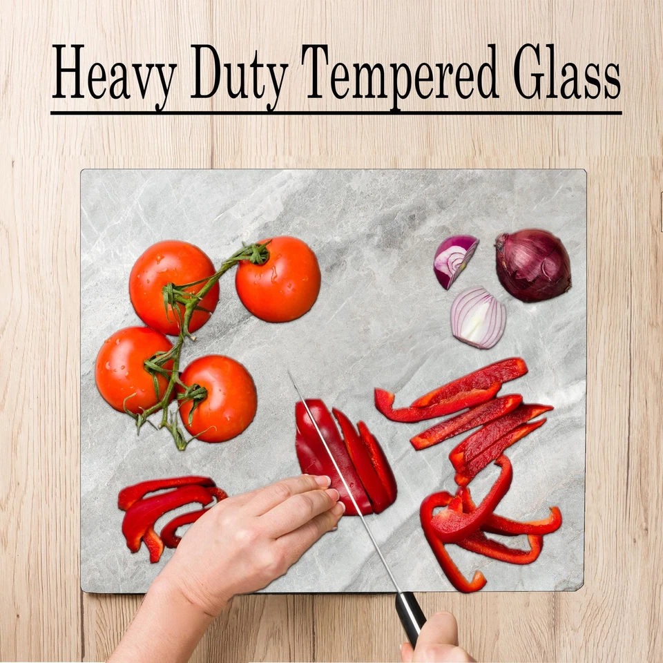 Tábua de corte de vidro de cozinha mármore cinza oceano presente decorativo granito marmoreado... - Imagem 4 de 4