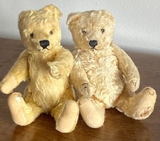 Lot 2 VTG Antique Steiff 10  Mohair Teddy Bears Fully Jointed NO ID So CUTE