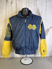 Vintage Starter Michigan Wolverines Full Zip Windbreaker Jacket Hidden Hood L