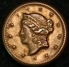 RARE 1863 CIVIL WAR PATRIOTIC GOLD DOLLAR COIN STYLE BUTTON UNION SOILDER OWNED