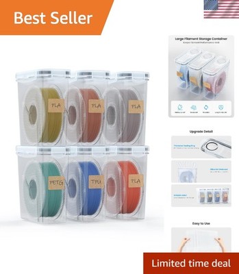 Filament Storage Box - 6 Pack Filament Container for 3D Printing Sealing and ...