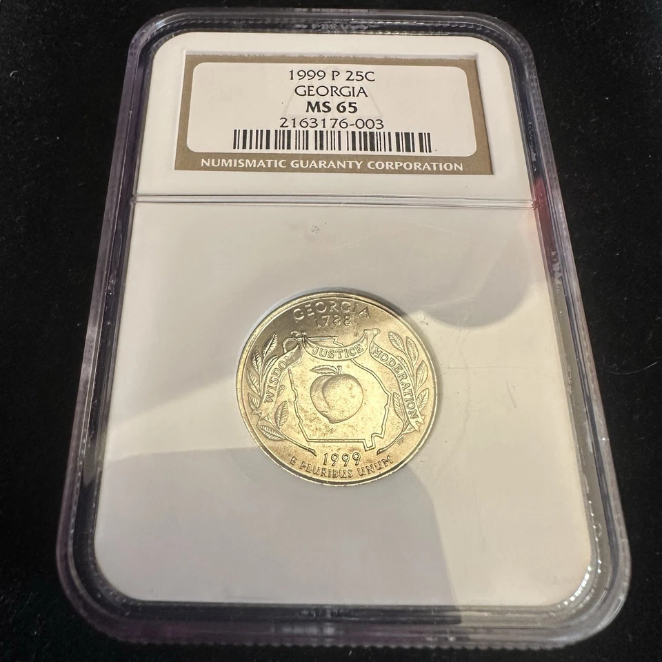 1999-P GEORGIA STATE QUARTER 25c CLAD NGC MS65 US Graded Coin - Image 2 of 4