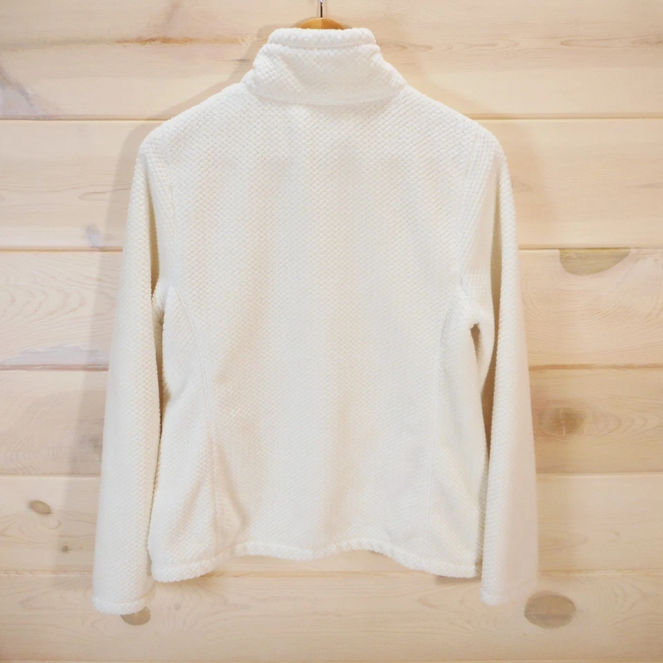 Exertek Women's size L Fleece Jacket Full Zip Pockets Mock Neck Cozy Ivory - Image 4 of 4