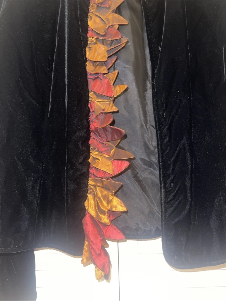 Chaqueta Abrigo Terciopelo Art To Wear Años 80 Vestido Artístico Talla 10 Foto 3 de 4