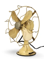 Antique Electric Westinghouse 10" Ivory Oscillating Desk Fan