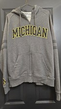 Michigan Wolverines Champion Full Zip Hoodie Gray Mens Large