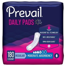 Incontinence Bladder Control Pads for Women, Moderate Absorbency, 180 Count