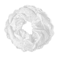 1 PCS White Lace Oversized Large Scrunchies Hair Ties Ruffle Ponytail Holder