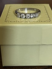Platinum 0.65ct 5 Stone Diamond Wedding /Eternity Ring, Size O, Boxed, RRP £1800