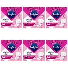 Bodyform Dailies Style Multistyle Panty Liners 28 Pack (6 Pack - 168 Liners Tota