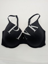 Victoria's Secret PINK Wear Everywhere Push Up Bra 36DD Black Logo New Tags