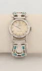 Omega Seamaster with sterling silver multistone inlay horseshoe watch ends 8.5"