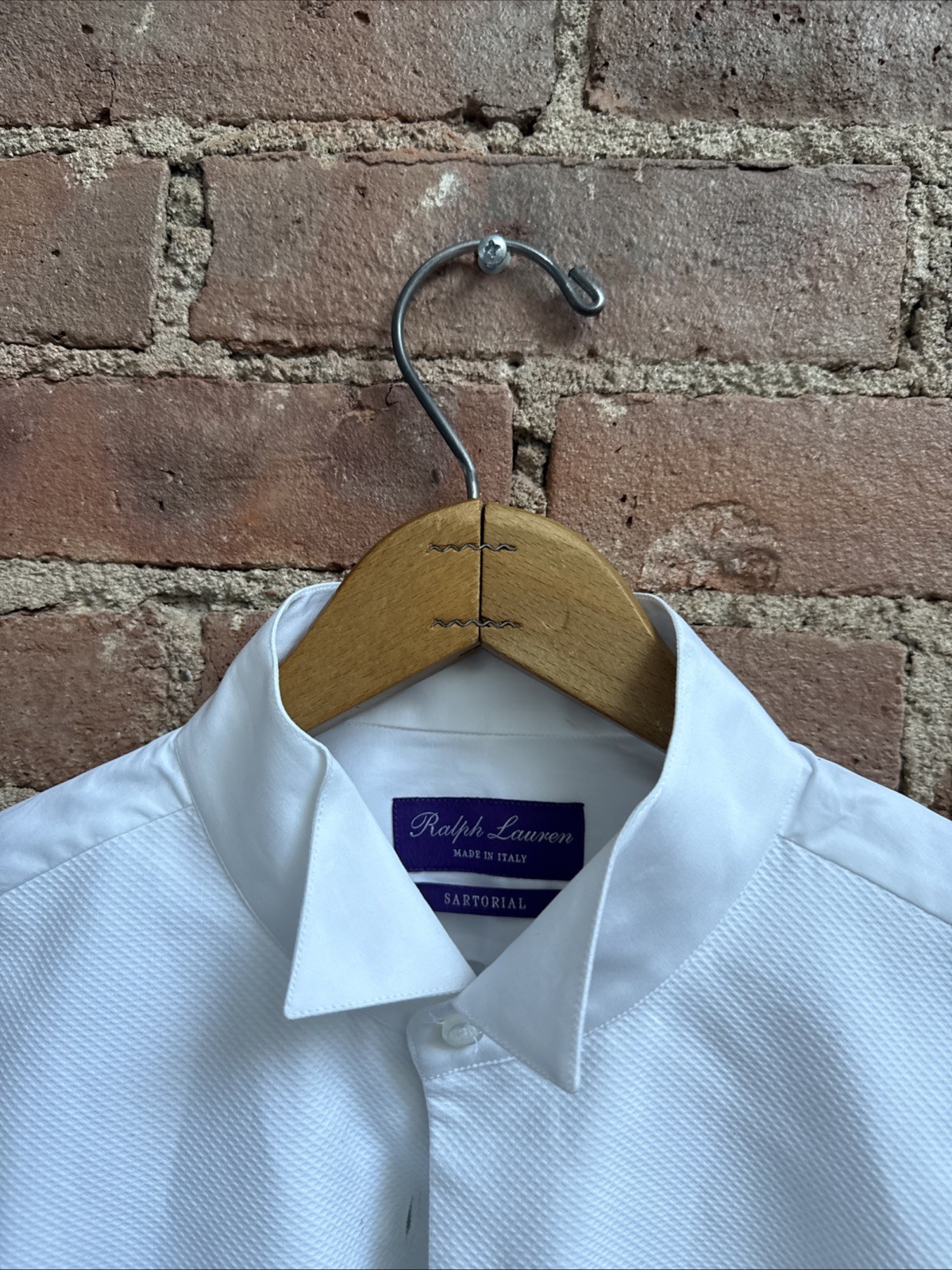Ralph Lauren Purple Label Sartorial Mens Tuxedo Shirt Size 15, Wing Collar Italy