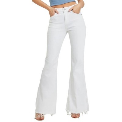 NWT Risen Los Angeles Flare Jeans Raw Hem High Waist Boho Stretch Jeans Size 1X